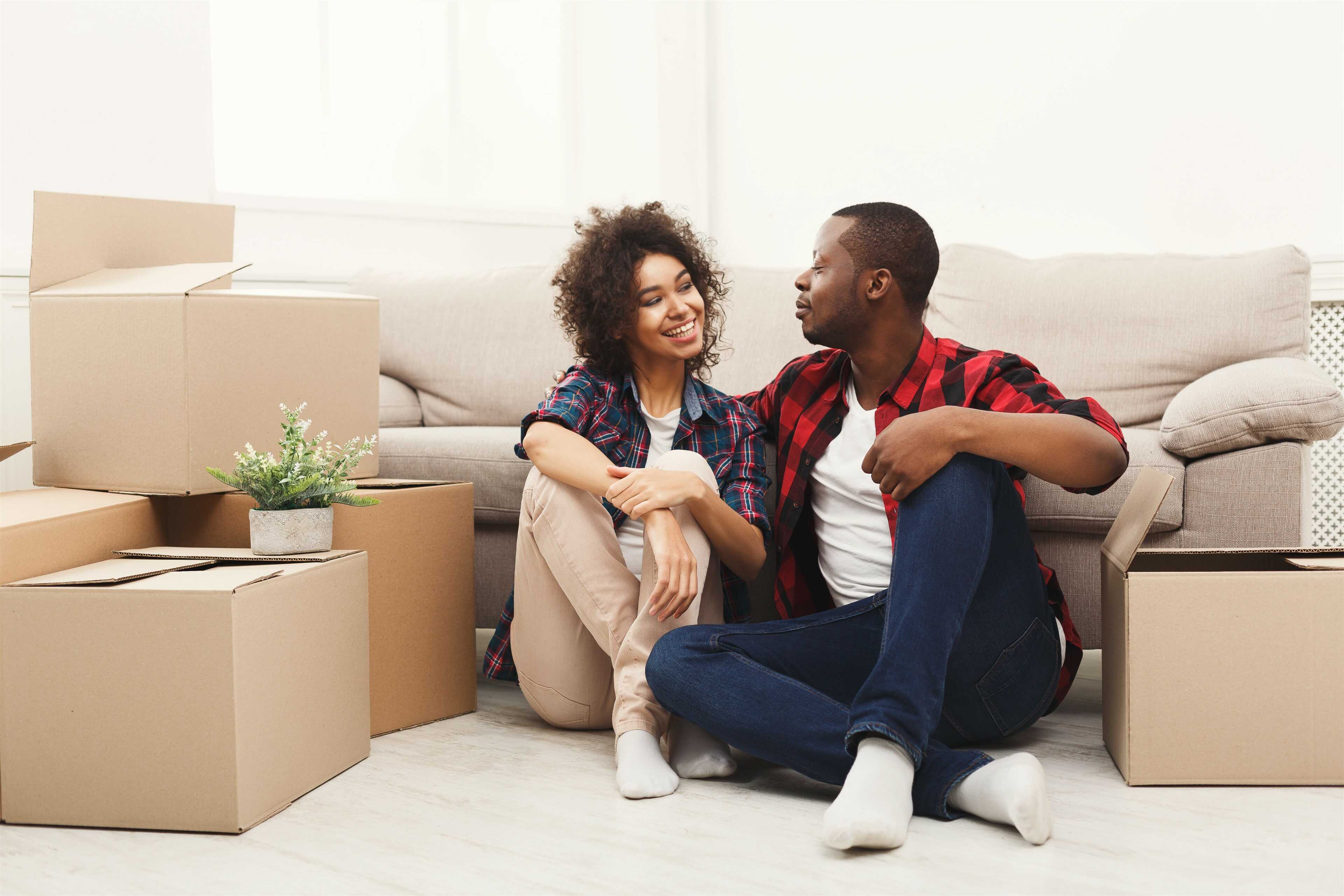people and moving boxes